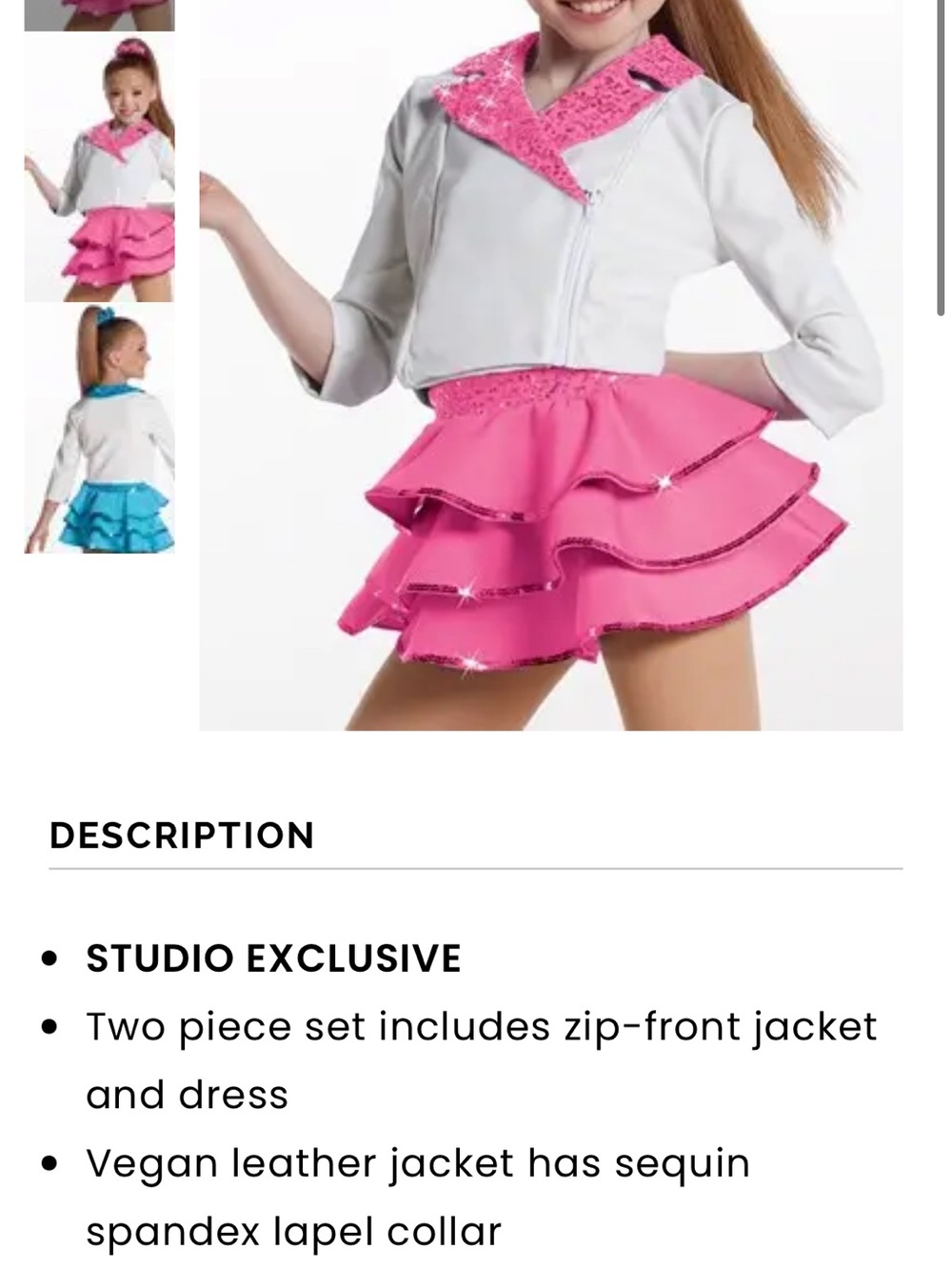 Weissman Back for You Dance Costume
